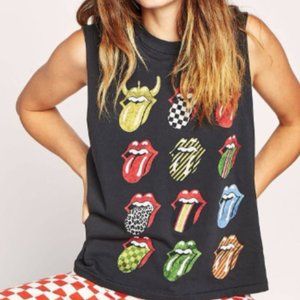 DAYDREAMER 12 tongues rolling stones muscle tank top S